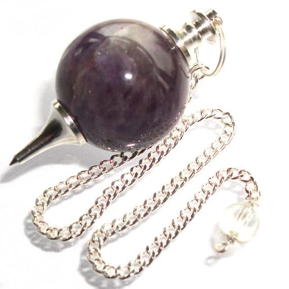 Amethyst Ball Pendulum Crystal Dowser