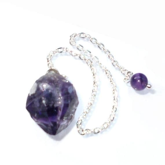 Amethyst Small Natural Formed Point Dowsing Pendulum