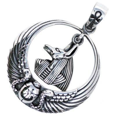 Anubis God of the Egyptians Silver Pendant (P060)