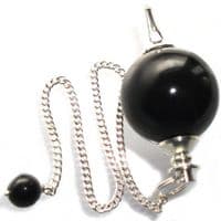 Black Onyx Ball Pendulum Crystal Dowser