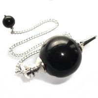 Black Onyx Ball Pendulum Crystal Dowser