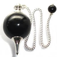 Black Onyx Ball Pendulum Crystal Dowser