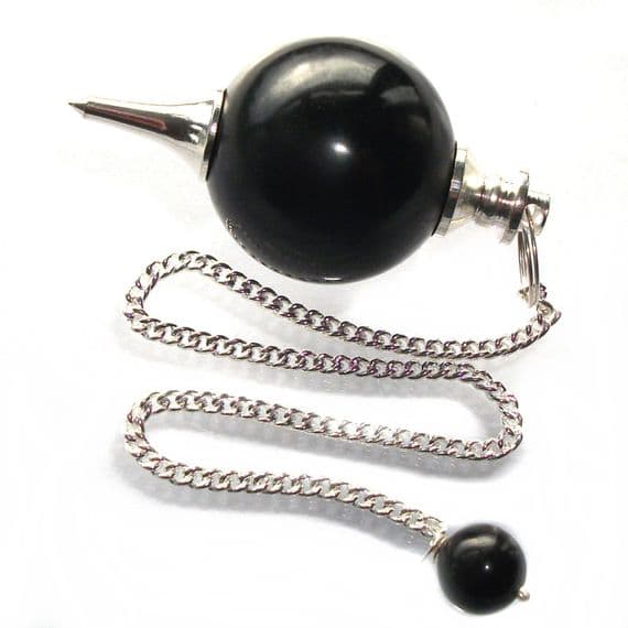 Black Onyx Ball Pendulum Crystal Dowser