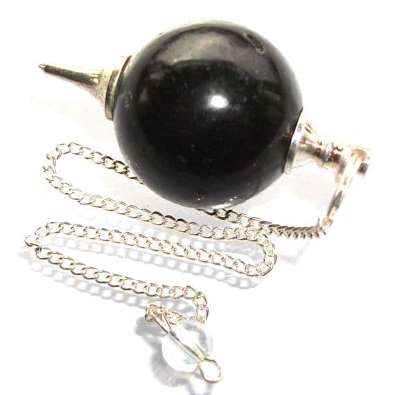 Black Tourmaline Dowsing Pendulum Crystal Sphere