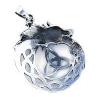Celtic Dragon with Triquetra Trinity Knot Silver Pendant (P044)