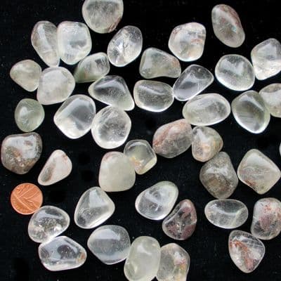 Chlorite in Rock Crystal Quartz Tumblestone