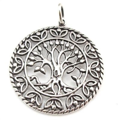 Classical Tree of Life Yggdrasill Sterling Silver Pendant Pagan (P013)