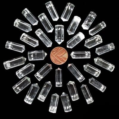 Clear Rock Quartz Side Drilled Hexagonal Wand ST Point