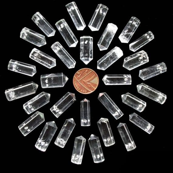 Clear Rock Quartz Side Drilled Hexagonal Wand ST Point