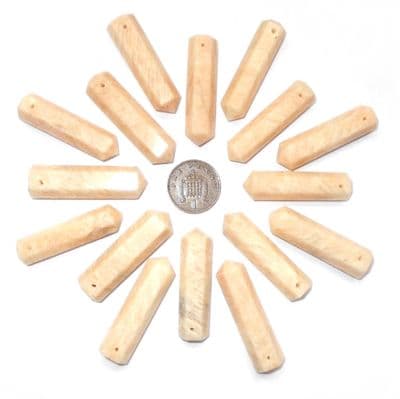 Creamy Moonstone Side Drilled Hexagonal Wand ST Point