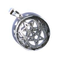 Double Pentacle Silver Pendant (P021)