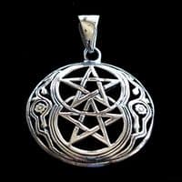 Double Pentacle Silver Pendant (P021)