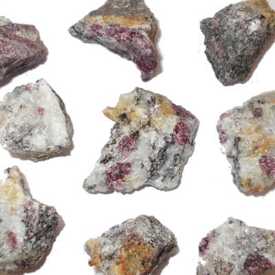 Garnet in Hornblende Crystal Mineral Specimen 30g