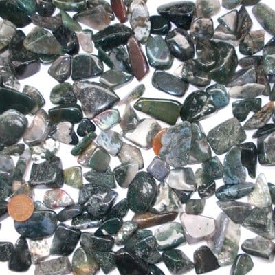 GMA Green Moss Agate Tumblestone
