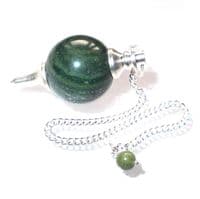 Green Jasper Ball Pendulum Crystal Dowser