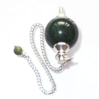 Green Jasper Ball Pendulum Crystal Dowser