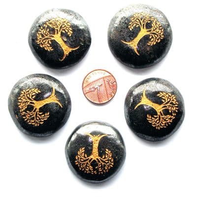 Hematite Tree of Life Crystal Flat Palm  Stone