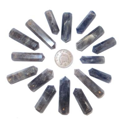 Iolite Side Drilled Hexagonal Wand ST Point