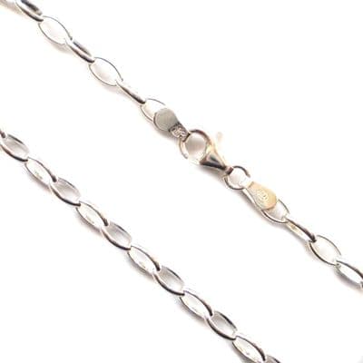 Italian Sterling Silver Oval Belcher Chain 3.5mm