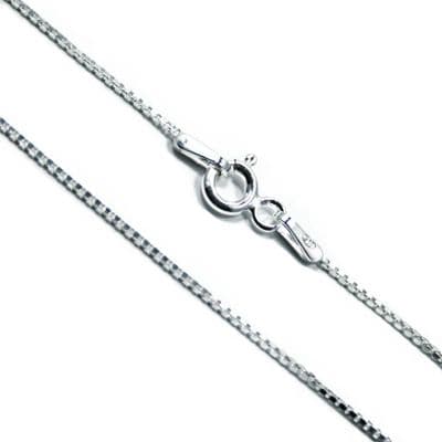 Italian Sterling Silver Square Link Box Chain 1mm