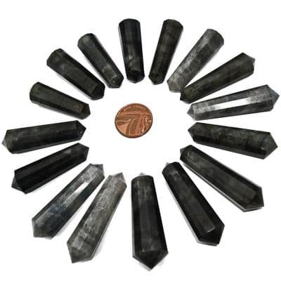 Labradorite 12 Faceted DT Crystal Vogel Wand 40-59mm