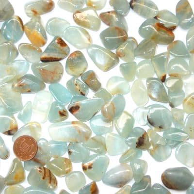 Lemurian Aquatine CalciteTumble Stone