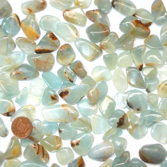 Lemurian Aquatine CalciteTumble Stone