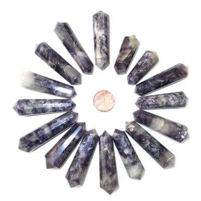 Lepidolite 12 Faceted DT Crystal Vogel Wand 40-59mm