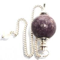 Lepidolite Ball Sphere Dowsing Pendulum