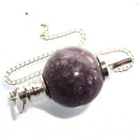 Lepidolite Ball Sphere Dowsing Pendulum