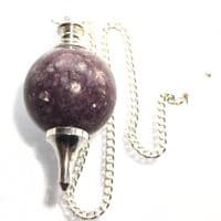 Lepidolite Ball Sphere Dowsing Pendulum