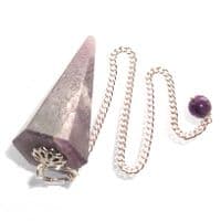Lepidolite Dowsing Pendulum Point