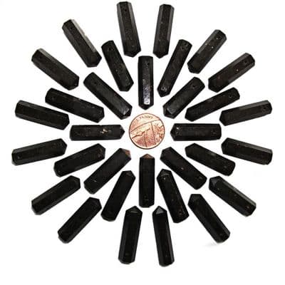 Nuummite Polished ST Crystal Point Side Drilled Wand