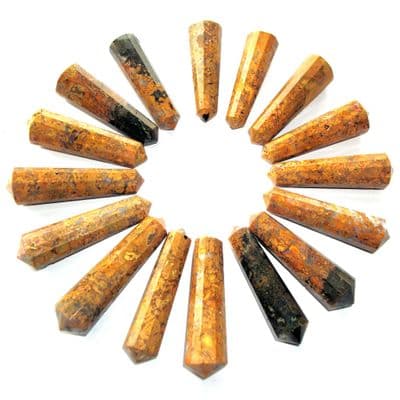 Ocean Jasper 12 Faceted DT Crystal Vogel Wand 40-59mm