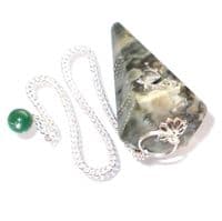 Ocean Jasper Pendulum Dowsing Crystal Point