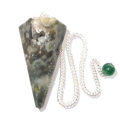 Ocean Jasper Pendulum Dowsing Crystal Point