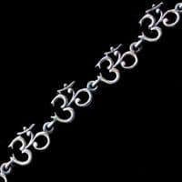 Om Link Aum Mantra Solid Sterling Silver Ladies Bracelet B001