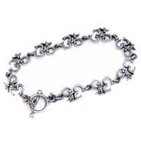 Om Link Aum Mantra Solid Sterling Silver Ladies Bracelet B001