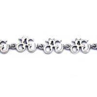 Om Link Aum Mantra Solid Sterling Silver Ladies Bracelet B001