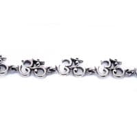 Om Link Aum Mantra Solid Sterling Silver Ladies Bracelet B001
