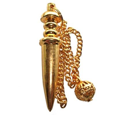 Osiris Metal Dowsing Pendulum Gold Egyptian Point (P014)