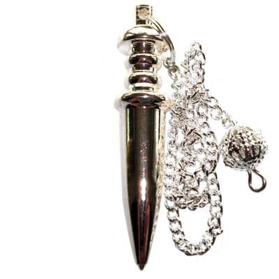 Osiris Metal Dowsing Pendulum Silver Egyptian Point (P014)
