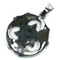 Pagan Wheel Celtic Shield Silver Pendant (P058)