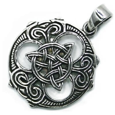 Pagan Wheel Celtic Shield Silver Pendant (P058)