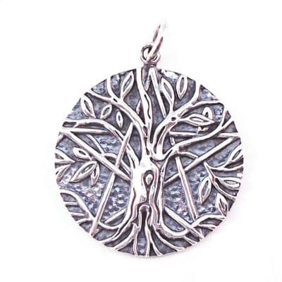 Pentagram & Tree of Life Silver Pendant (P014)