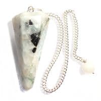 Rainbow Moonstone Pendulum Dowsing Crystal Point