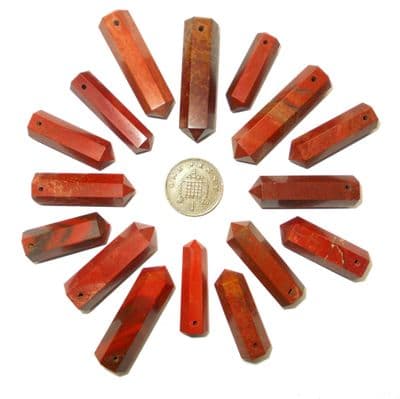 Red Jasper Side Drilled ST Crystal Point Pendant Dowsing