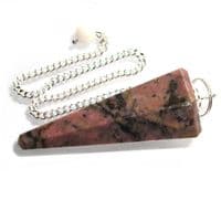 Rhodonite Crystal Pendulum Point