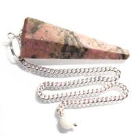 Rhodonite Crystal Pendulum Point