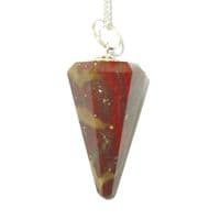 RJ02 Red Jasper Crystal Dowsing Point Pendulum